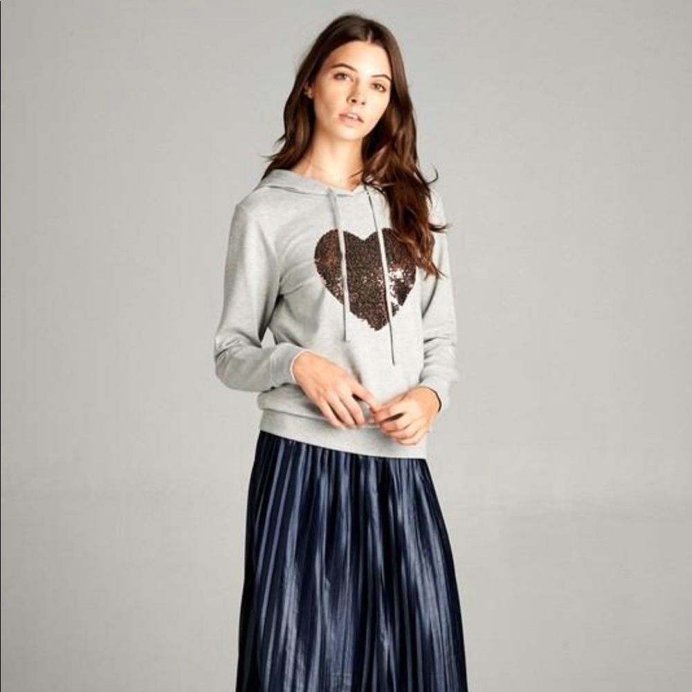 Sequin Heart Hoodie